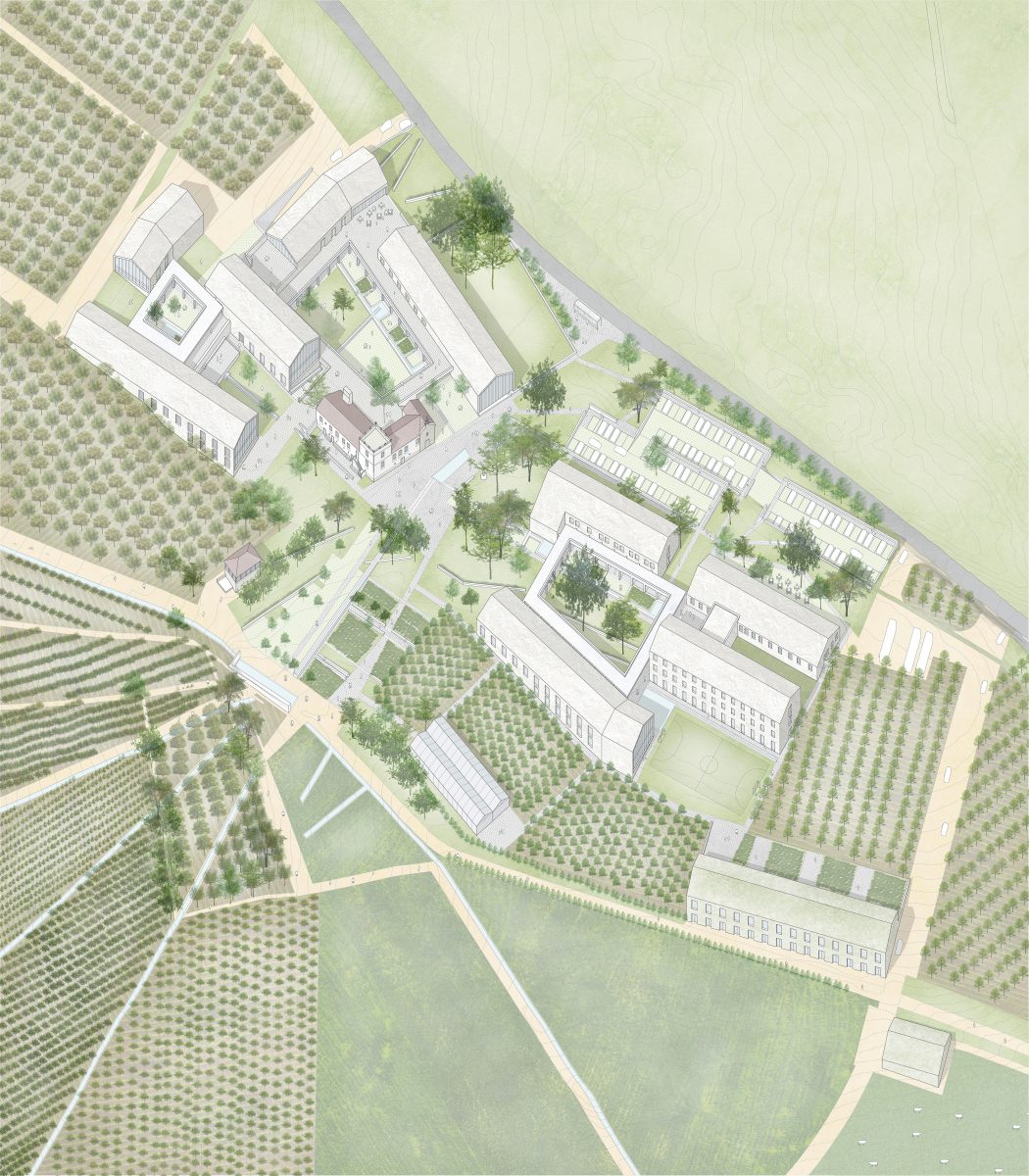Pazo de Quián built complex axonometric view