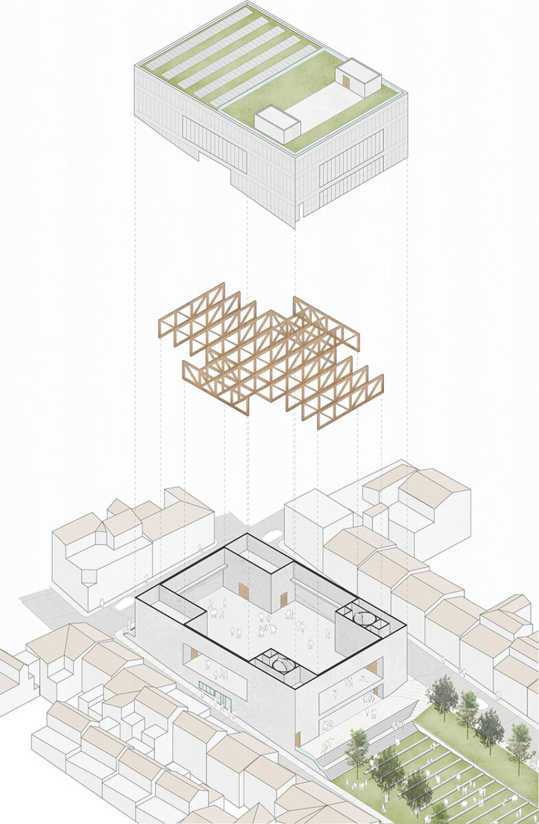 Axonometric view of the Torreperogil Theater