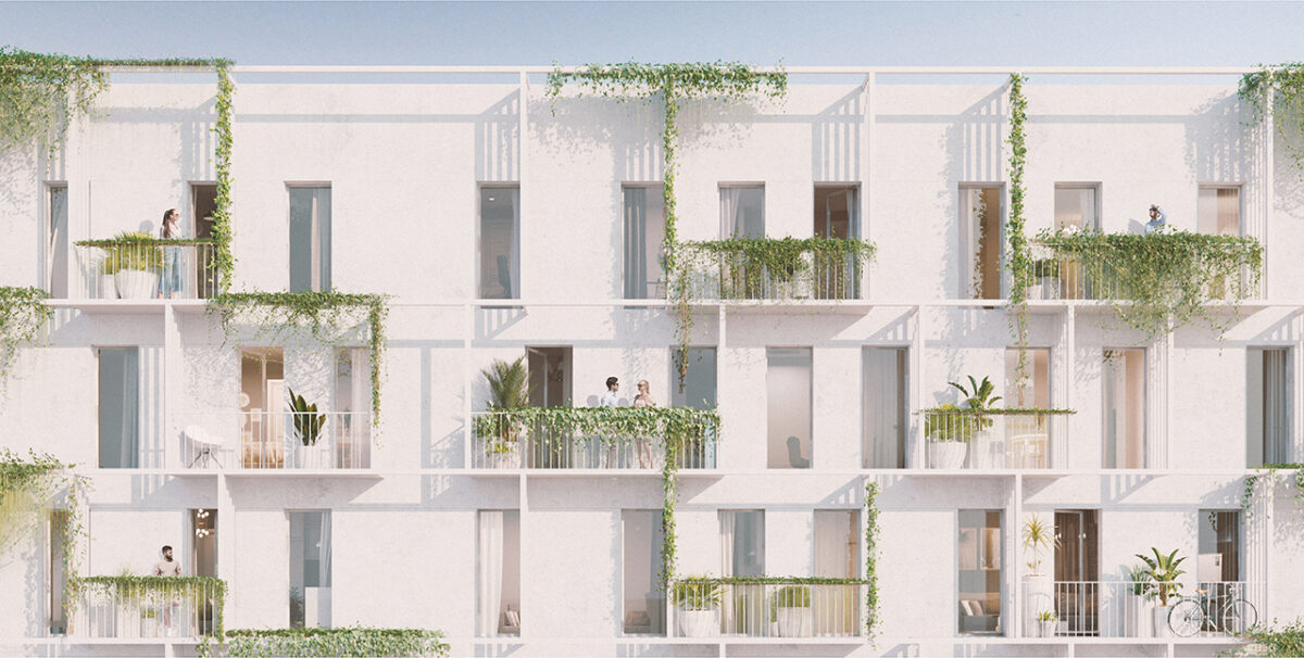 Public Housing in Guadaira facade detail